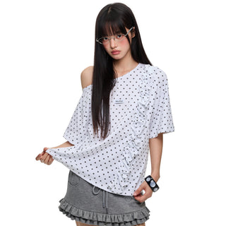 [JIKOO] polka dot top