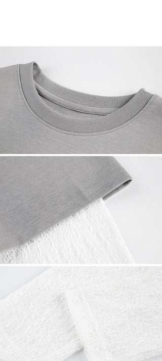 [JIKOO] lace trim tee