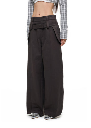 [JIKOO] detachable belt trousers