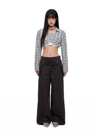 [JIKOO] detachable belt trousers