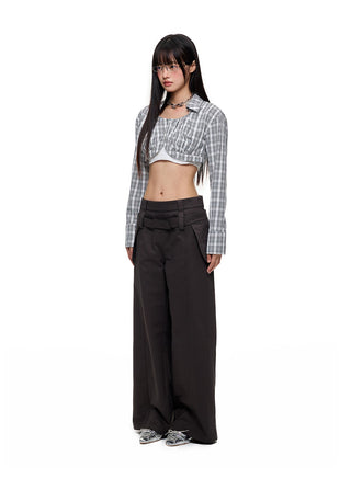 [JIKOO] detachable belt trousers