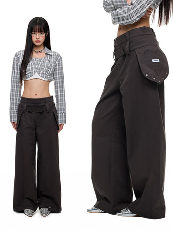 [JIKOO] detachable belt trousers