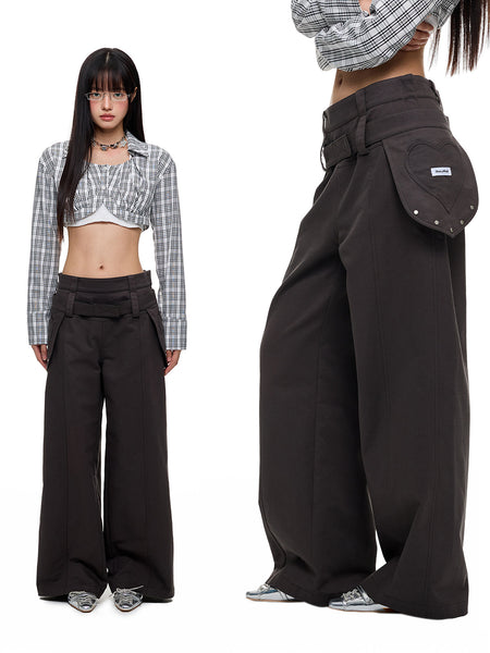 [JIKOO] detachable belt trousers