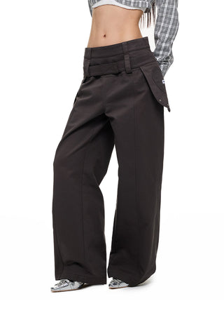 [JIKOO] detachable belt trousers
