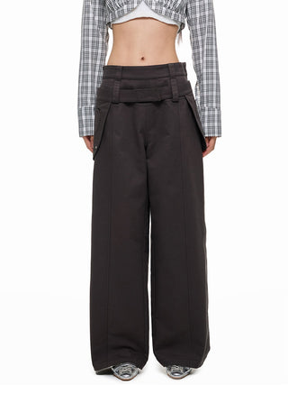 [JIKOO] detachable belt trousers