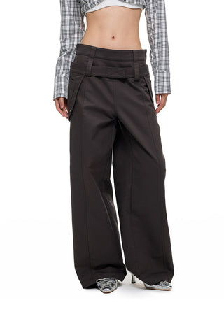 [JIKOO] detachable belt trousers