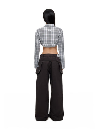 [JIKOO] detachable belt trousers