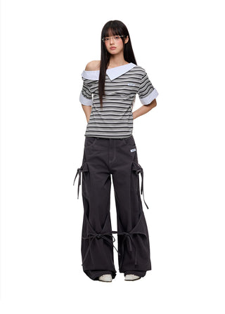 [JIKOO] bow tooling trousers