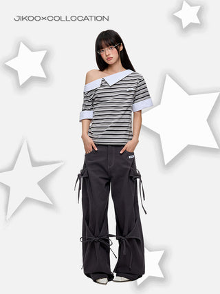 [JIKOO] bow tooling trousers