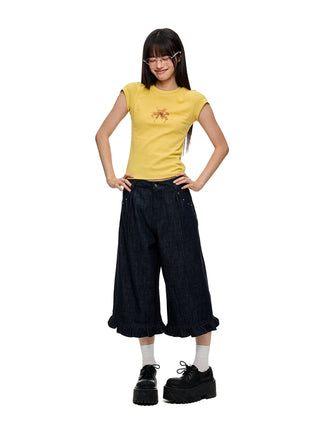[JIKOO] pleated overall pants