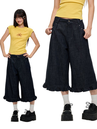 [JIKOO] pleated overall pants