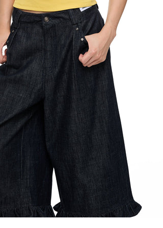 [JIKOO] pleated overall pants