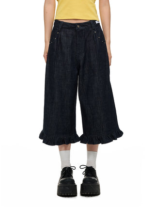 [JIKOO] pleated overall pants