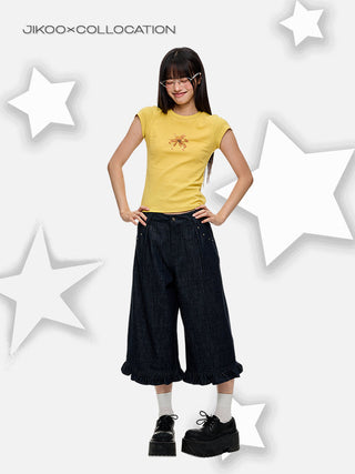[JIKOO] pleated overall pants