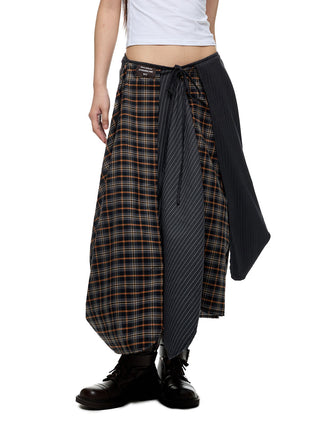 [JIKOO] plaid umbrella skirt