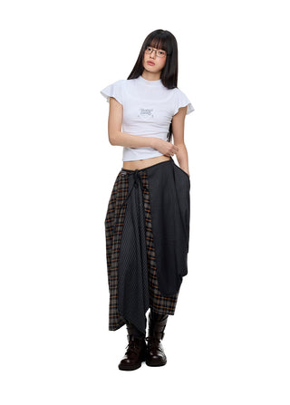 [JIKOO] plaid umbrella skirt