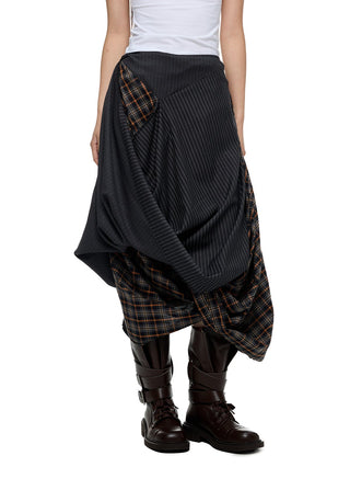 [JIKOO] plaid umbrella skirt