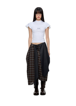 [JIKOO] plaid umbrella skirt