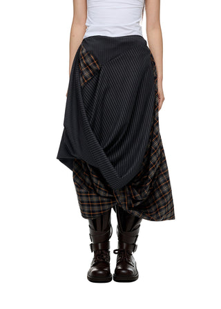 [JIKOO] plaid umbrella skirt