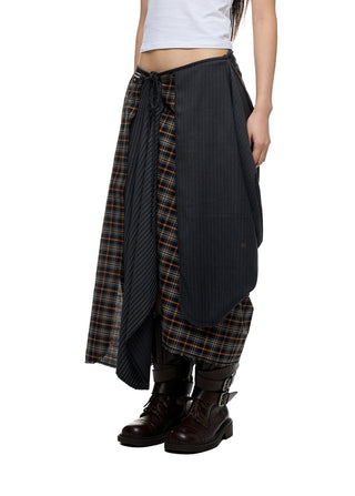 [JIKOO] plaid umbrella skirt