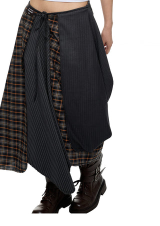 [JIKOO] plaid umbrella skirt