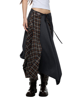 [JIKOO] plaid umbrella skirt
