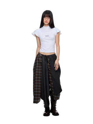 [JIKOO] plaid umbrella skirt