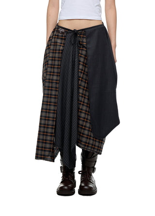 [JIKOO] plaid umbrella skirt