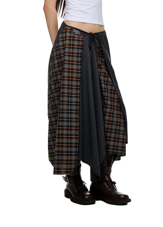 [JIKOO] plaid umbrella skirt