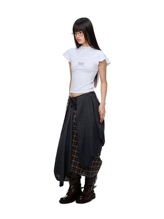 [JIKOO] plaid umbrella skirt