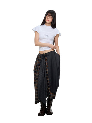 [JIKOO] plaid umbrella skirt