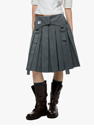 [JIKOO] gray umbrella skirt