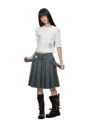 [JIKOO] gray umbrella skirt