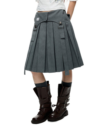 [JIKOO] gray umbrella skirt