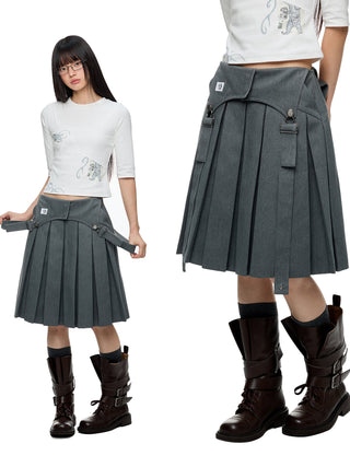 [JIKOO] gray umbrella skirt