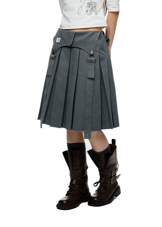 [JIKOO] gray umbrella skirt