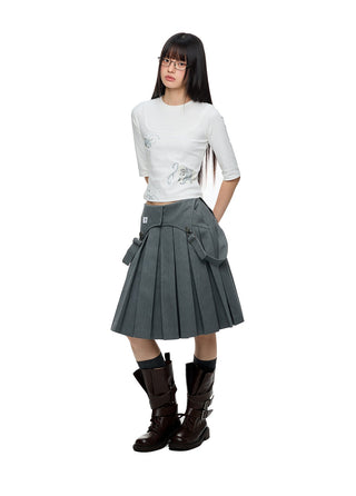 [JIKOO] gray umbrella skirt