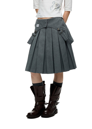[JIKOO] gray umbrella skirt