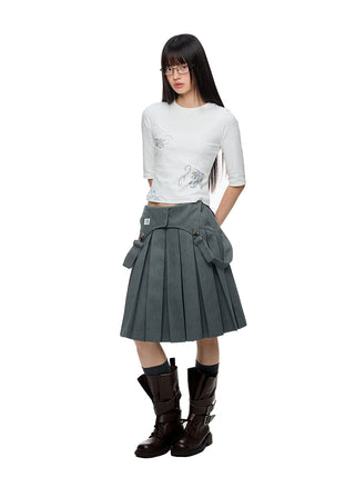 [JIKOO] gray umbrella skirt