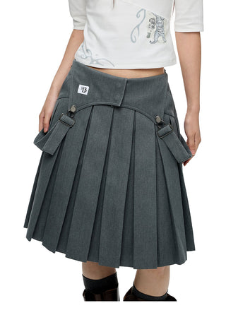 [JIKOO] gray umbrella skirt