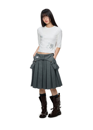 [JIKOO] gray umbrella skirt