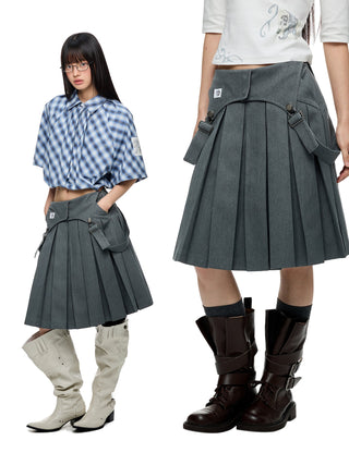 [JIKOO] gray umbrella skirt