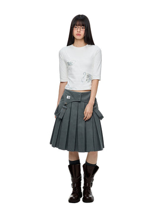 [JIKOO] gray umbrella skirt