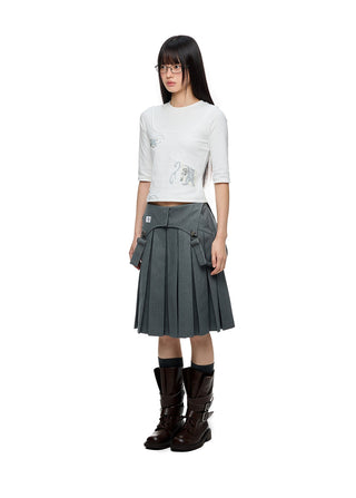 [JIKOO] gray umbrella skirt