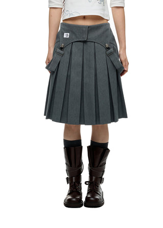 [JIKOO] gray umbrella skirt