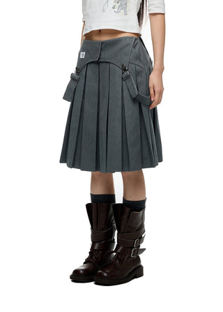 [JIKOO] gray umbrella skirt