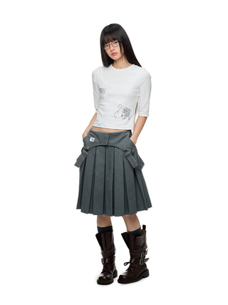 [JIKOO] gray umbrella skirt