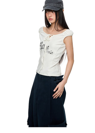 [JIKOO] lace print tee