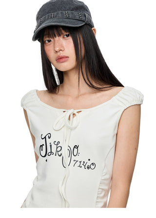 [JIKOO] lace print tee