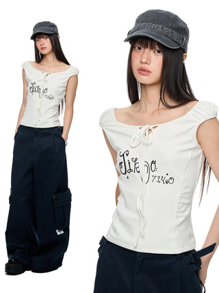 [JIKOO] lace print tee
